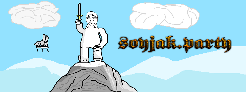 Soyjak Party Sword Banner